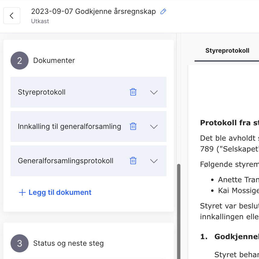 Fullfør generalforsamlingen ved å følge stegene i dBot